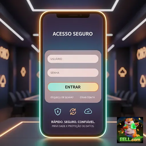 Tela de login do aplicativo eell com foco em acesso seguro.