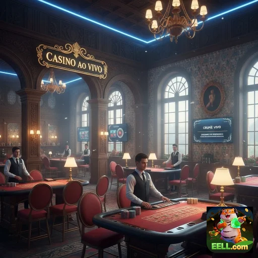 Imagem do eell mostrando um casino ao vivo com dealers.