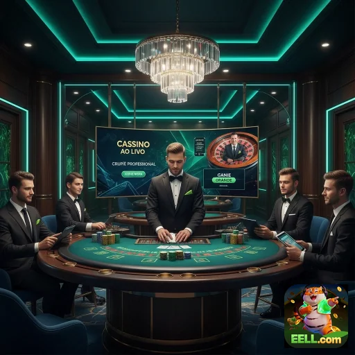 Ambiente VIP de cassino ao vivo com crupiê profissional no eell.