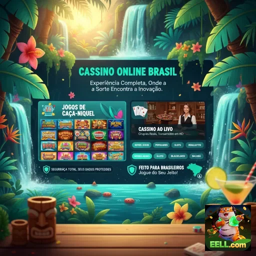 Tela do aplicativo eell exibindo jogos de cassino em smartphone.