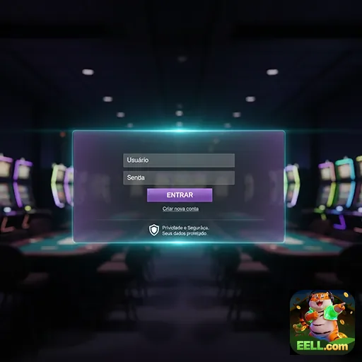 Tela de login do eell com foco em jogos de cassino VIP.