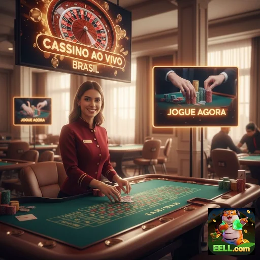 Assistente de cassino ao vivo em eell com mesas de jogos.