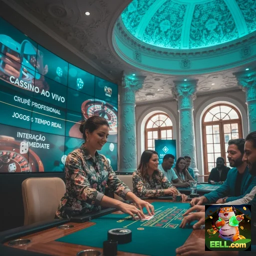 Jogadores interagem em cassino ao vivo da eell com crupê.