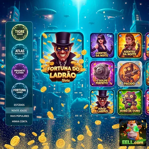 eell apresenta os slots 'Fortuna do Ladrão' e opções de jogo.