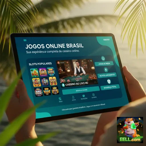 eell apresenta jogos de cassino online em tablet.