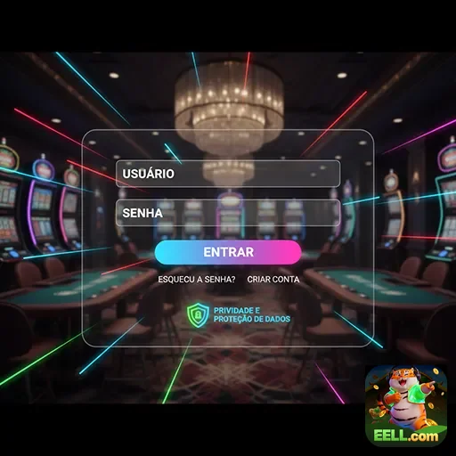 Tela de login do eell para acesso a jogos de slots.