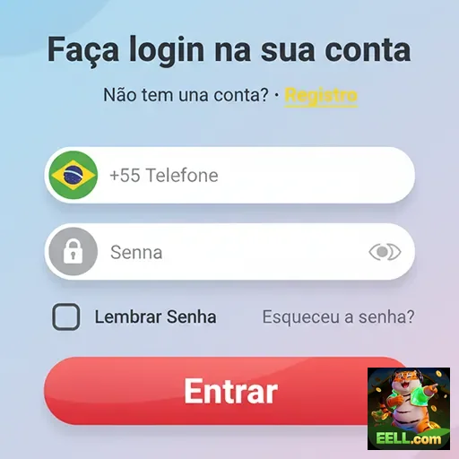 Tela de login do aplicativo eell para acesso rápido.