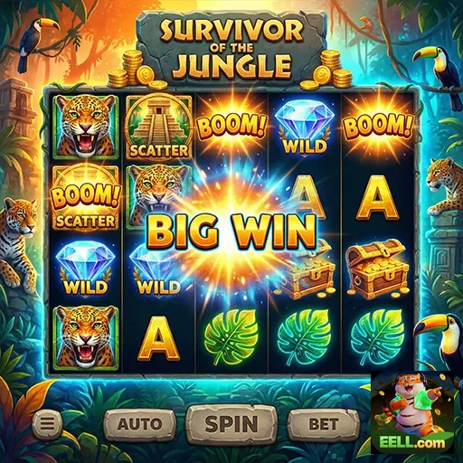 Tela do jogo Survivor of the Jungle no site eell.