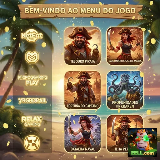 Tela de jogos de caça-níqueis no site eell com temas de piratas.