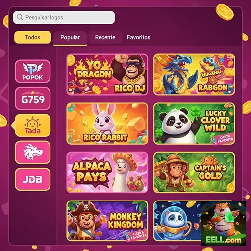Tela do site eell com opções de jogos VIP destacados.